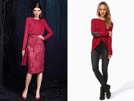 Bordeaux bluza va crea un aspect elegant de lux