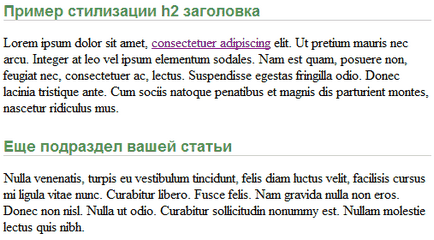 Css H1, H2 stylization H1, H2 fejlécek