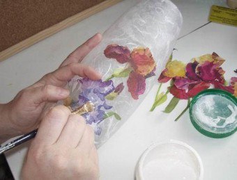 Decoupage vázák, szalvéta, rizspapír vintage stílus, Provence