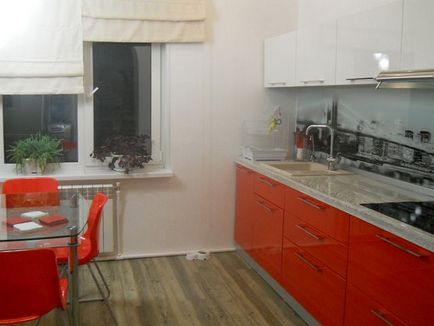 Design bucătărie roșu, șorț roșu, decorațiuni de perete, set de bucătărie, foto, design de bucătărie,