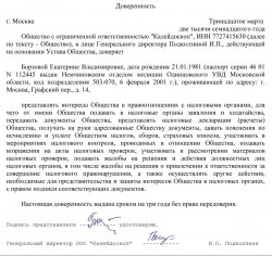 Довіреність для податкової для здачі звітності