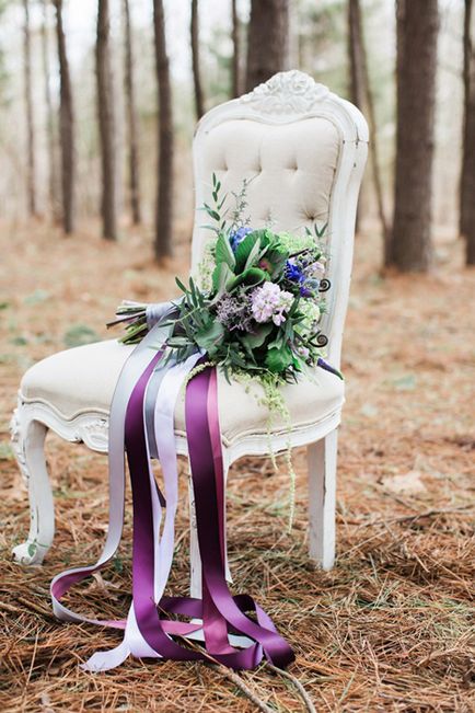 Violet-bej nunta în pădure