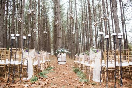 Violet-bej nunta în pădure
