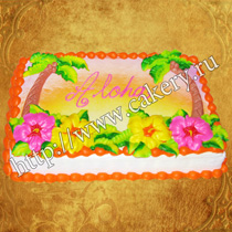 Torturi hawaiiene la comandă, comandă un tort pentru o petrecere hawaiană, cumpărați prăjituri din Hawaii cu palmieri,