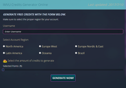 Imvu credits generator online