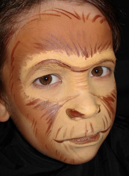 Як намалювати на обличчі мавпу, як зробити аквагрим мавпи