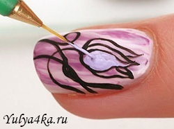 Як намалювати тюльпани на нігтях