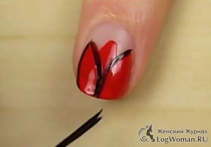 Як намалювати тюльпани на нігтях