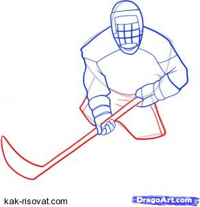 Як намалювати воротаря хокей олівцем