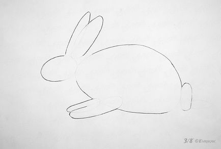 Як поетапно намалювати зайця олівцем