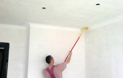 Cum de a picta plafonul cu vopsea pe bază de apă fără divorț este o chestiune simplă pe cont propriu - ușor