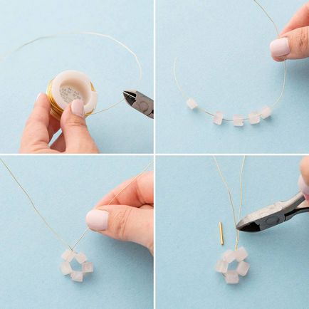 Hogyan készítsünk fülbevaló medálok kezek - 2 opció, és mesterkurzus