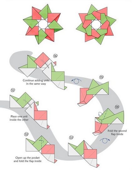 Hogyan készítsünk saját tenyerét poligonok origami technikával