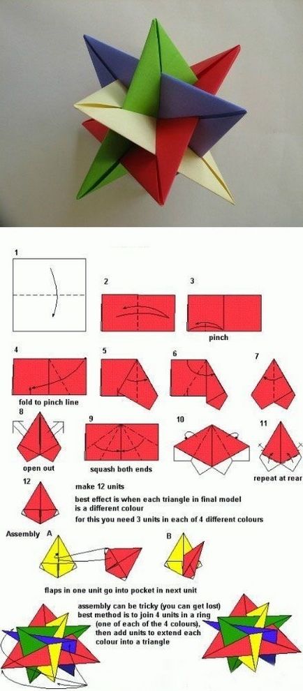 Hogyan készítsünk saját tenyerét poligonok origami technikával