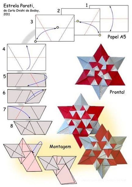 Hogyan készítsünk saját tenyerét poligonok origami technikával