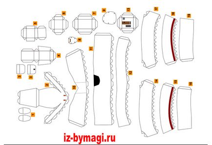 Космонавт з паперу - схеми для склеювання