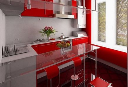 Fotografie roșie de design de bucătărie