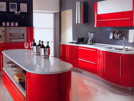 Fotografie roșie de design de bucătărie