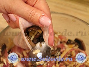 Курячі гомілки фаршировані грибами і сиром - найсмачніші кулінарні рецепти на