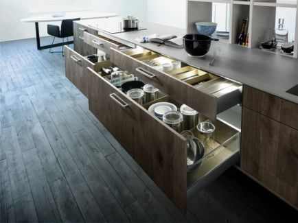 Кухонний стіл з ящиками (56 фото) модель для кухні з дверцятами і висувними конструкціями для