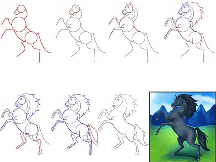 Calul trage în etape - cum să atragă un cal în etape, trasând un cal în creion