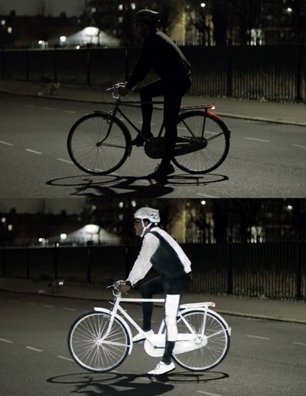 Jobb, ha egy szellem, mint a láthatatlan fényvisszaverő festékkel a kerékpárosok