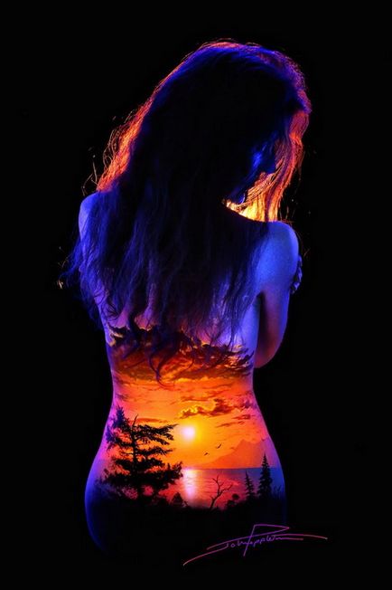 Misticul corpului arta peisaje pitoresti luminescente pe corpurile feminine