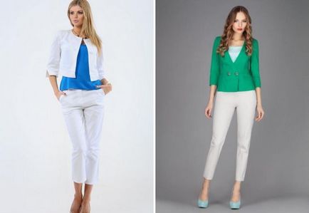 Modele costume pentru femei pantaloni 2017 - stricte și seara, sport și elegant, pentru plin și