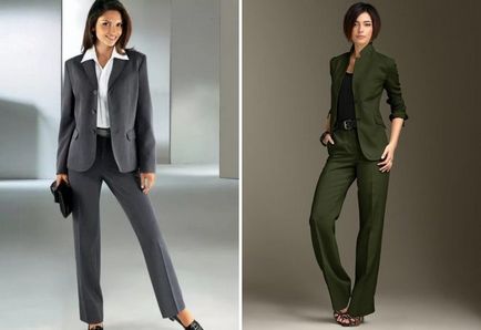 Modele costume pentru femei pantaloni 2017 - stricte și seara, sport și elegant, pentru plin și