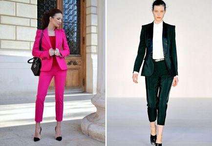 Modele costume pentru femei pantaloni 2017 - stricte și seara, sport și elegant, pentru plin și