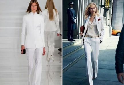 Modele costume pentru femei pantaloni 2017 - stricte și seara, sport și elegant, pentru plin și