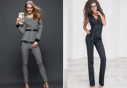 Modele costume pentru femei pantaloni 2017 - stricte și seara, sport și elegant, pentru plin și