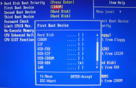 Beállítása Award BIOS boot flash