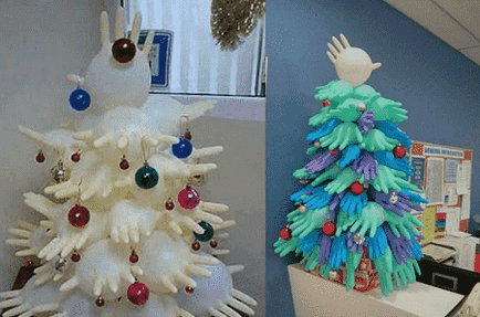Karácsonyfa kezük közül hulladék anyagok
