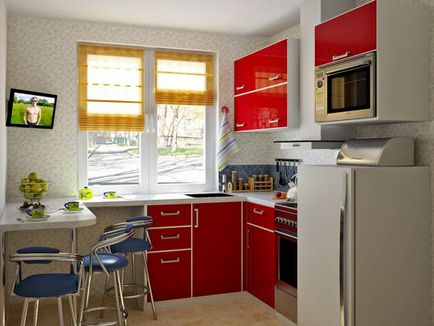 Tapéta a konyhában belsőépítészeti fotó egy lakást a Hruscsov