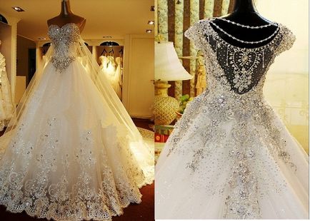 Пишні весільні сукні зі стразами - фото наречених