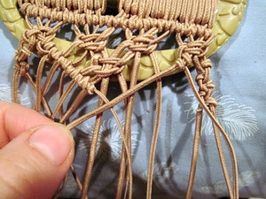 macrame öv (átlós gyöngy görgő) makramé öv