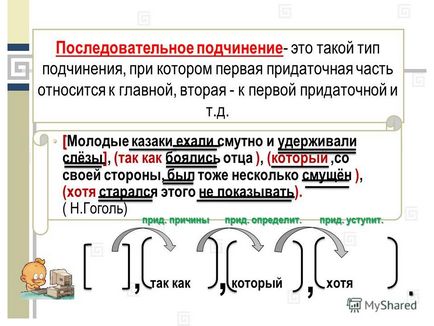 Представяне на видове субординация