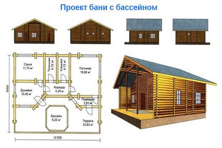 Проекти бань з басейном фото, подробка варіантів