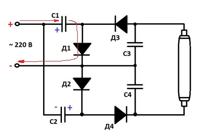Ремонт люмінесцентних ламп схема запуску, несправності