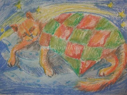 Малювання кота пастеллю покроково