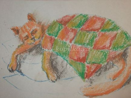 Малювання кота пастеллю покроково