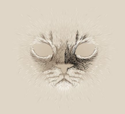 Rajzolj egy nagy portré a macskát, hogy a hivatkozás Adobe Illustrator