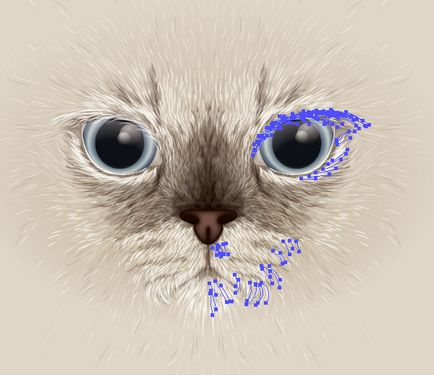 Rajzolj egy nagy portré a macskát, hogy a hivatkozás Adobe Illustrator