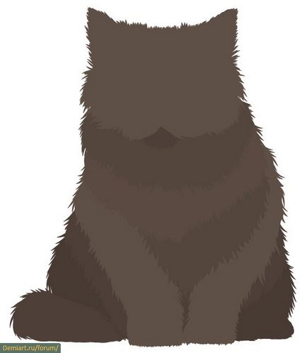 Döntetlen az Illustrator bolyhos macska alapján színátmenetek és ecset