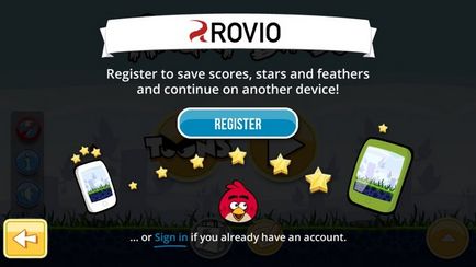 Rovio fiók ( «felhő” résszinkronizáló) Rovio számla