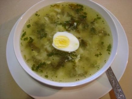 Sorrel supa rețetă, cum să gătești această supă cu pui și ou