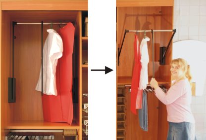 Щанги (висят) за дрехи в гардероба, всичко със собствените си ръце
