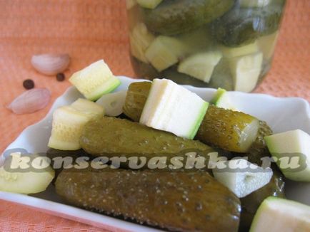 Pickles squash a tél - a recept egy fotó