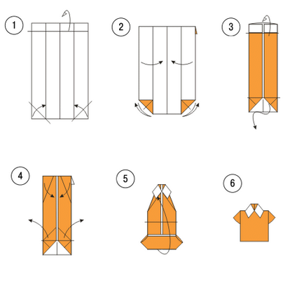 Scheme de îmbrăcăminte în tehnica origami, cămăși și rochii origami